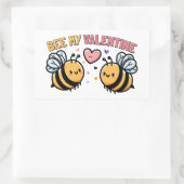 Sticker Rectangulaire Bee My Valentine (Sac)