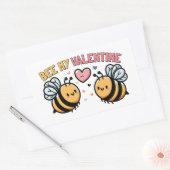 Sticker Rectangulaire Bee My Valentine (Enveloppe)
