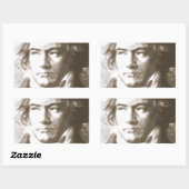 Sticker Rectangulaire Beethoven À Sepia (Feuille)