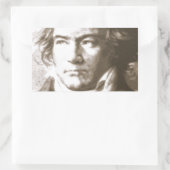 Sticker Rectangulaire Beethoven À Sepia (Sac)