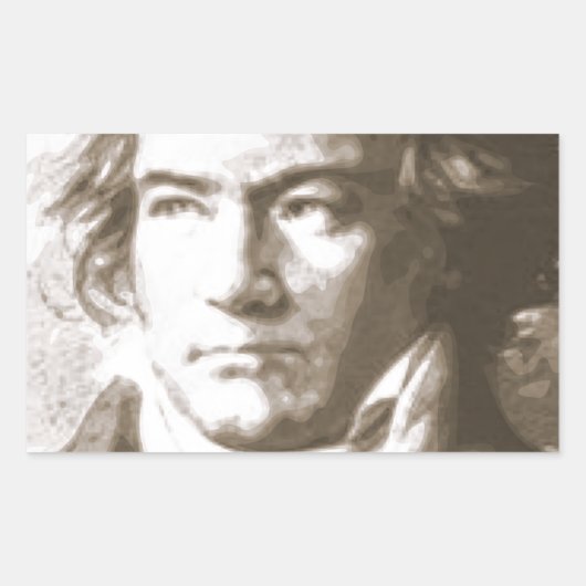Sticker Rectangulaire Beethoven À Sepia (Devant)