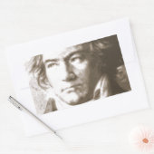 Sticker Rectangulaire Beethoven À Sepia (Enveloppe)