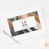 Sticker Rectangulaire Beige, vert abstrait peint minimal moderne (Enveloppe)