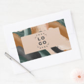 Sticker Rectangulaire Beige, vert abstrait peint minimal moderne (Enveloppe)