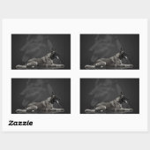 Sticker Rectangulaire Belgian shepherd (Feuille)
