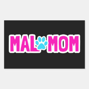 Sticker Rectangulaire Belgique Malinois Maman Paw Summer Beach Cadeau