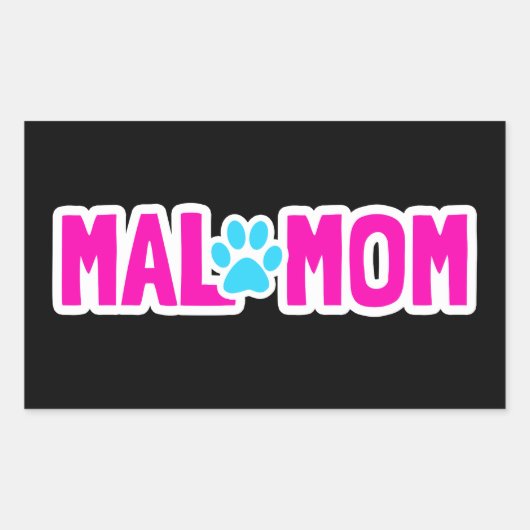 Sticker Rectangulaire Belgique Malinois Maman Paw Summer Beach Cadeau (Devant)