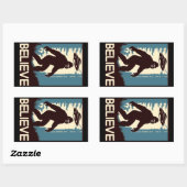 Sticker Rectangulaire BELIEVE Bigfoot UFO (Feuille)