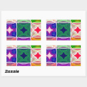 Sticker Rectangulaire Belle À damiers africaine Extraordinaire Imprimer (Feuille)