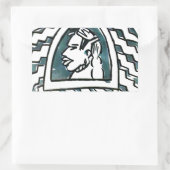 Sticker Rectangulaire Belle Africaine Bongo Massai Portrait Tribal Art (Sac)