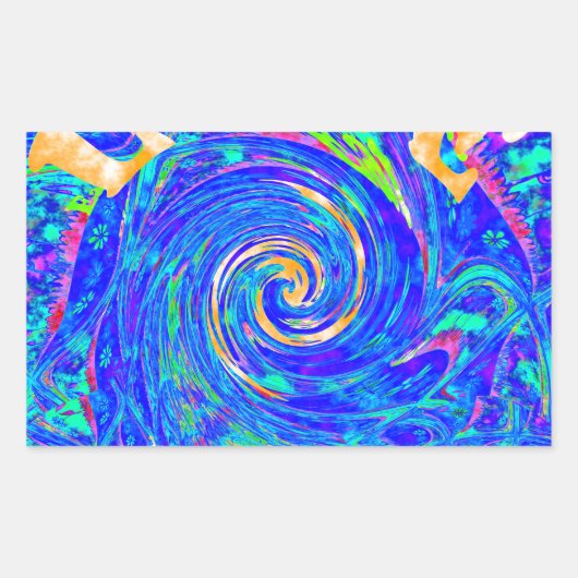 Sticker Rectangulaire Belle Amour Bleu Bleu Imprimer Art vectoriel Flash (Devant)