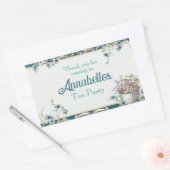 Sticker Rectangulaire Belle Aquarelle Bleue Fleur Tea Party (Enveloppe)