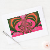 Sticker Rectangulaire Belle belle Africaine Hot rose rouge or vert (Enveloppe)