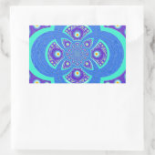Sticker Rectangulaire Belle belle Afrique bleu Mandala Flora design (Sac)