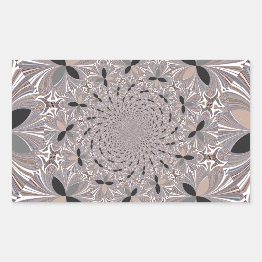 Sticker Rectangulaire Belle belle cendre gris kaléidoscope sans soudure (Devant)