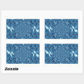 Sticker Rectangulaire Belle Belle Iridescente bleu. motif sans couture (Feuille)