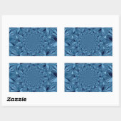 Sticker Rectangulaire Belle Belle Iridescente Blue Kaleidoscope Art (Feuille)