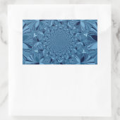 Sticker Rectangulaire Belle Belle Iridescente Blue Kaleidoscope Art (Sac)