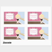Sticker Rectangulaire Belle blonde douce ballerine fille d'anniversaire (Feuille)