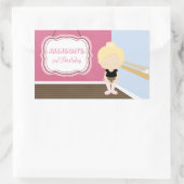 Sticker Rectangulaire Belle blonde douce ballerine fille d'anniversaire (Sac)