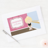 Sticker Rectangulaire Belle blonde douce ballerine fille d'anniversaire (Enveloppe)