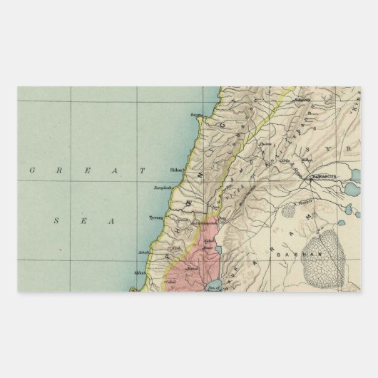 Sticker Rectangulaire Belle carte d'Israël (Devant)
