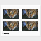 Sticker Rectangulaire Belle Chat Bengale (Feuille)