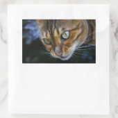 Sticker Rectangulaire Belle Chat Bengale (Sac)