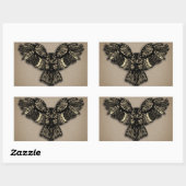 Sticker Rectangulaire Belle Chouette Rustique (Feuille)