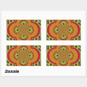 Sticker Rectangulaire Belle conception de Motif mandala africain extraor (Feuille)