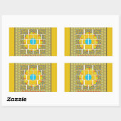 Sticker Rectangulaire Belle conception graphique extraordinaire jaune or (Feuille)