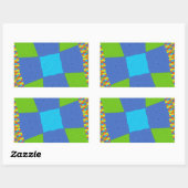 Sticker Rectangulaire Belle Extraordinaire Vert Bleu Cyan Art Design d'i (Feuille)