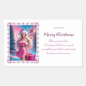 Sticker Rectangulaire Belle fille de Noël rose 01 (Devant)