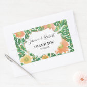 Sticker Rectangulaire Belle Fleurs Aquarelle Peinture Mariage (Enveloppe)