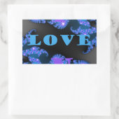 Sticker Rectangulaire Belle Galactique Blue Love Texte Motif Design, (Sac)