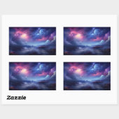 Sticker Rectangulaire Belle Galaxie Espace extra-atmosphérique Univers c (Feuille)