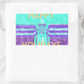 Sticker Rectangulaire Belle Happy Holidays Blue Cyan conception vectorie (Sac)
