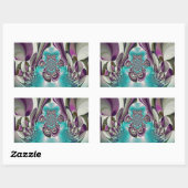 Sticker Rectangulaire Belle impression Angélique Purple et Cyan Abstrait (Feuille)