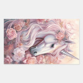 Sticker Rectangulaire Belle licorne (Devant)