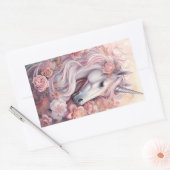 Sticker Rectangulaire Belle licorne (Enveloppe)