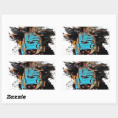 Sticker Rectangulaire Belle Ours Noir (Feuille)