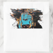 Sticker Rectangulaire Belle Ours Noir (Sac)