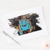 Sticker Rectangulaire Belle Ours Noir (Enveloppe)