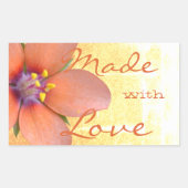 Sticker Rectangulaire Belle Peach Flower Fleur mignonne Fabriquée avec a (Devant)