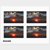 Sticker Rectangulaire belle photo de coucher de soleil (Feuille)