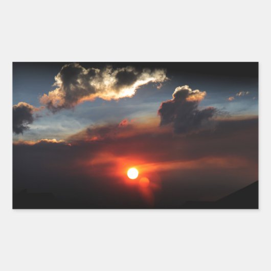 Sticker Rectangulaire belle photo de coucher de soleil (Devant)