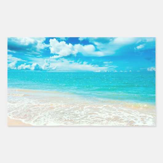 Sticker Rectangulaire Belle plage d'été (Devant)