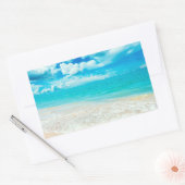 Sticker Rectangulaire Belle plage d'été (Enveloppe)