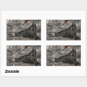 Sticker Rectangulaire Belle Ruine (Feuille)