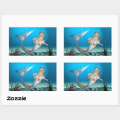 Sticker Rectangulaire Belle Sirène (Feuille)